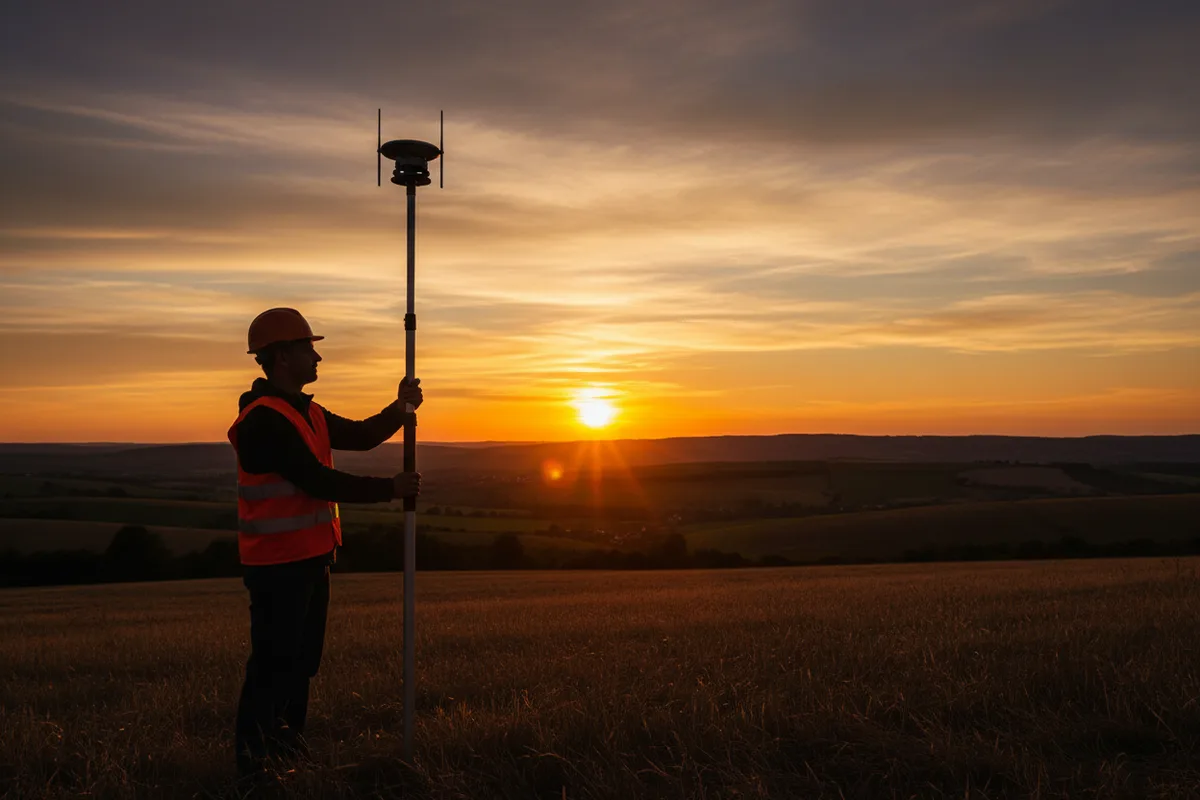GNSS aparatura při západu slunce